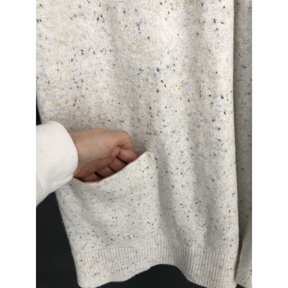 NWT Loft Open Front Duster Sweater Vest Women's XS-S White Speckled Pockets - Picture 4 of 7